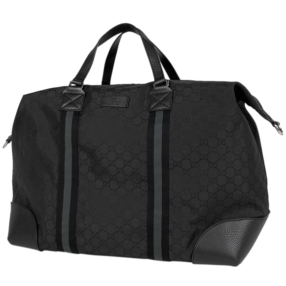 Gucci GG Pattern Boston Bag 2WAY Nylon Ladies Black - Picture 1 of 7